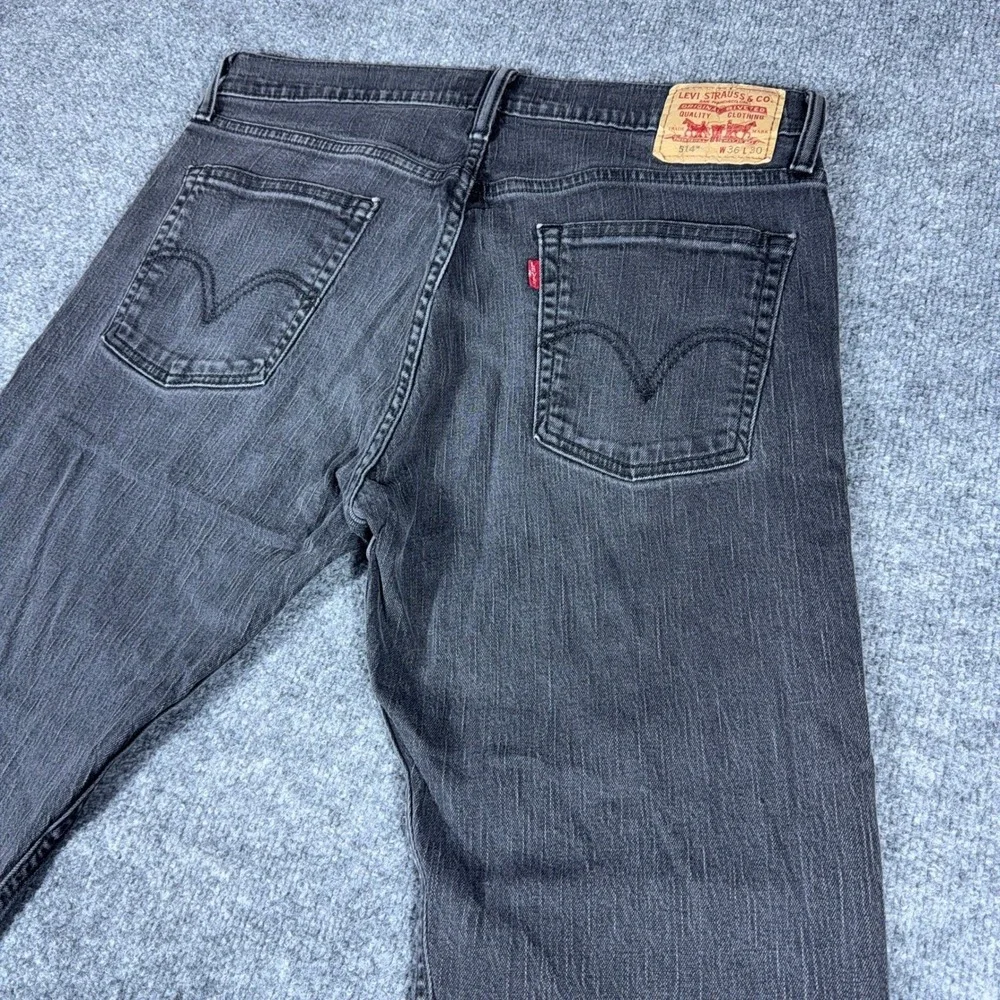 Levis 514 Slim Straight Jeans Mens 36x30 Charcoal Gray Denim Pants 005140211
